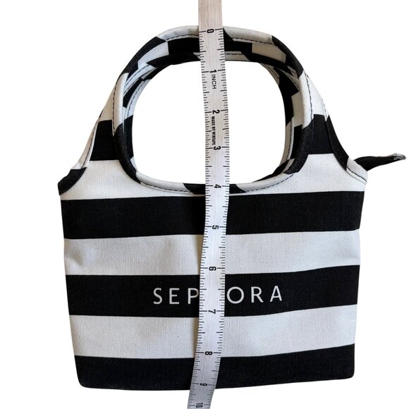 Sephora Favorites Black and White Mini Tote Bag with Handles - Picture 5 of 7